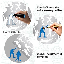 Спортивная тема трафареты для резки нержавеющей стали DIY-WH0238-149