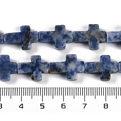 Fili di perle di diaspro macchia blu naturale&nbsp;G-I369-A03-02