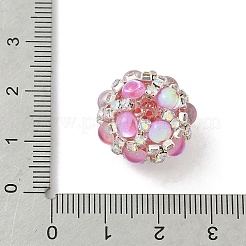 Сверкающие акриловые инкрустированные круглые бусины&nbsp;CLAY-NH0003-03S-01