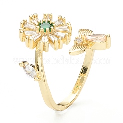 Латунные микро проложить манжеты кольца кубического циркония&nbsp;ZIRC-M117-01G