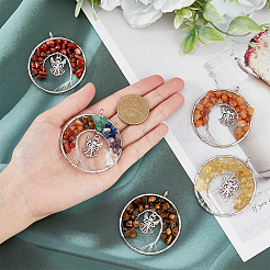 1 комплект больших подвесок из натуральной смешанной каменной крошки PALLOY-FH0001-85