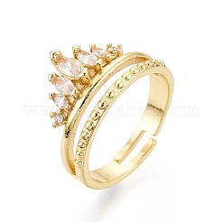 Манжеты из латуни с микро паве кубический цирконий для женщин&nbsp;KK-T071-62G