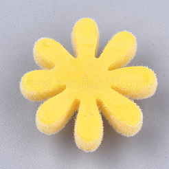 フロッキー樹脂カボション  花  ミックスカラー  18.5x7mm&nbsp;X-FIND-T046-26B