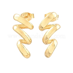 Boucles d'oreilles à clous ondulées en acier inoxydable 304 avec épingles en acier inoxydable chirurgical 316 pour femmes&nbsp;SA-CBAB549-02G
