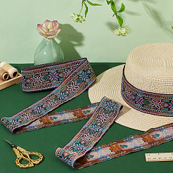 Жаккардовые ленты из полиэстера и цветов в этническом стиле длиной 7 м. OCOR-WH0091-72A-01
