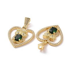 Латунные микропаве прозрачные подвески с фианитом&nbsp;ZIRC-F134-18G-02