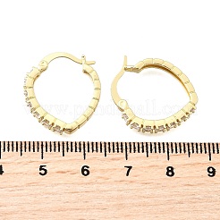 Овальные серьги-кольца из латуни с микропаве из прозрачных кубических цирконий EJEW-Z121-02G