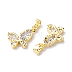 Латунные микропаве прозрачные подвески с фианитом KK-K360-02G