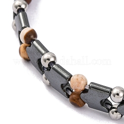 Bracciali con perline di pietre preziose miste naturali e sintetiche&nbsp;BJEW-P339-03P-07
