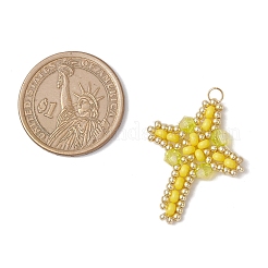 Подвески-кресты из стеклянного бисера&nbsp;PALLOY-MZ00826-05