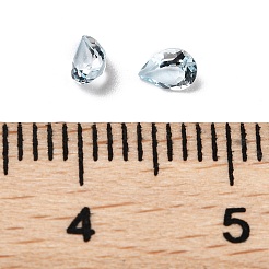 ファセット加工された天然ブルートパーズカボション  後ろ向き  涙の形  4x3x2mm&nbsp;G-I295-05C-15A-03