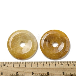ナチュラルイエローアベンチュリンペンダント  ドーナツ/円盤チャーム  50x6.5~7.5mm  穴：10mm&nbsp;G-P532-01A-13