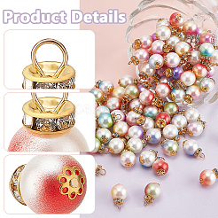 100 шт. 10-цветные градиентные подвески из АБС-пластика с имитацией жемчуга FIND-PH0023-54