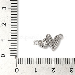 Шармы-соединители из латуни с микропаве из прозрачного кубического циркония&nbsp;KK-G503-33P