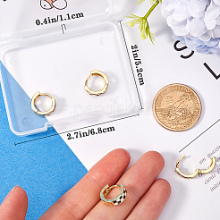 2 пара эмалевых толстых серег-колец с узором «тартан» для женщин EJEW-BBC0001-27B