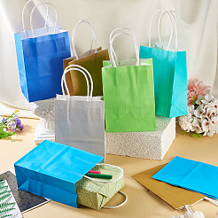 12 шт. 6-х цветные однотонные крафт-бумажные пакеты&nbsp;AJEW-TA0002-64B