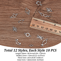 120 шт. 12 стиля тибетский стиль сплава звенья соединительные подвески&nbsp;FIND-GA0005-51