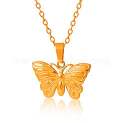 Collane con ciondolo a farfalla in acciaio inossidabile 304 per donna&nbsp;IP3230-2
