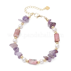 Браслеты из натуральных бусин из аметиста&nbsp;BJEW-JB12910