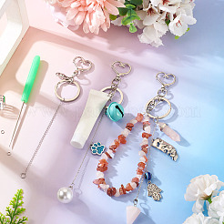Schlüsselanhänger-Sets aus Legierung mit Lippenstift-Herz&nbsp;DIY-TA0014-02