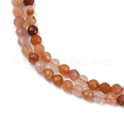 Натуральный красный кварцевые нити бисера G-C181-B02-02