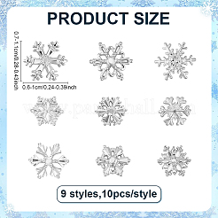 90шт 9 стиля цинковый сплав снежинка кабошон&nbsp;MRMJ-ME0001-05