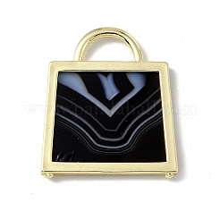 Natürlich gefärbte und erhitzte schwarze Achatanhänger&nbsp;G-G977-04G-01