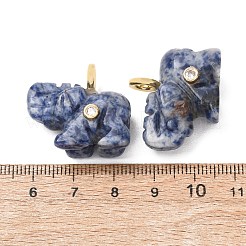 Pendenti intagliati in diaspro naturale a macchie blu&nbsp;G-H357-01G-10