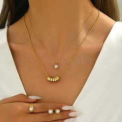 201 серьги-гвоздики из нержавеющей стали с искусственным жемчугом UO4796