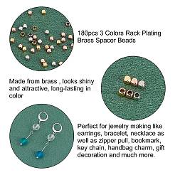 180 шт. 3-цветные латунные разделительные бусины для стоек&nbsp;KK-PH0003-39