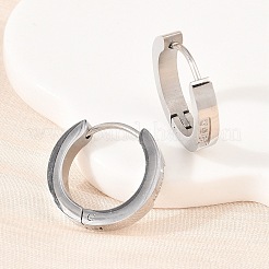 Pendientes de aro de acero inoxidable 304 con circonita cúbica transparente&nbsp;EJEW-L307-12P-01