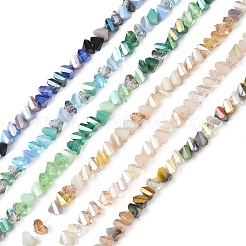 3 нить 3 цвета гальванические стеклянные бусины нити&nbsp;EGLA-YW0005-06A