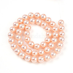 Brins de perles de verre nacrées plaquées UV&nbsp;GLAA-F128-01B-T7