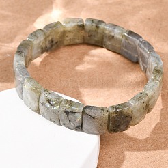 Натуральные граненые браслеты из лабрадорита с бусинами&nbsp;BJEW-K251-08A