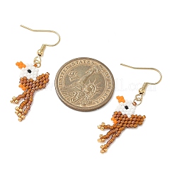 5 пара серег-подвесок в виде птиц из бисера из стекла Miyuki 304 из нержавеющей стали&nbsp;EJEW-MZ00555