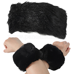 1 пара женских перчаток с манжетами из искусственной кроличьей шерсти&nbsp;AJEW-CY0001-61C