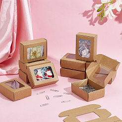 Складные креативные почтовые коробки из крафт-бумаги с видимым окном&nbsp;CON-WH0113-08A-02