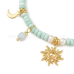 Braccialetti con ciondoli sole e luna in acciaio inossidabile 304&nbsp;BJEW-JB14311