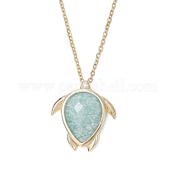 Подвеска из натурального смешанного драгоценного камня в форме черепахи&nbsp;NJEW-JN05289