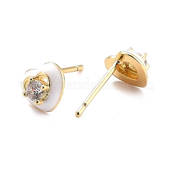 Orecchini a perno con zirconi cubici a cuore per lei&nbsp;ZIRC-C025-33G