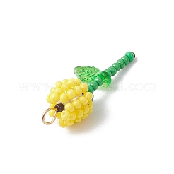 Круглый стеклянный бисер класса А акриловые цветочные подвески&nbsp;PALLOY-MZ00690-01