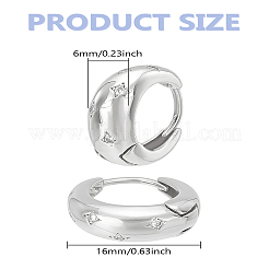 1 Paar Creolen aus Messing mit klarem Zirkonia für Damen&nbsp;EJEW-LP0004-59P