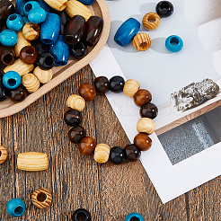 150 шт. 10 стиля деревянных европейских бусин&nbsp;WOOD-FH0002-32