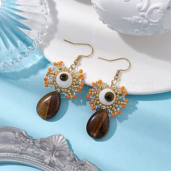 Натуральный тигровый глаз болтающийся&nbsp;EJEW-MZ00169-02