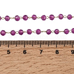 Ожерелье ручной работы из нержавеющей стали 304 с гранеными стеклянными бусинами-ронделями и камнями-талисманами для женщин.&nbsp;NJEW-G195-01G-08