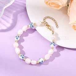 Armbänder aus natürlichen Süßwasserzuchtperlen&nbsp;BJEW-JB13965