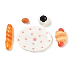 樹脂製ミニチュア朝食セット装飾品  マイクロランドスケープホームドールハウスアクセサリー  小道具の装飾のふりをする  ミックスカラー  9~32.5x7.5~29.5x4.5~11mm  5個/セット&nbsp;DIY-H174-01H