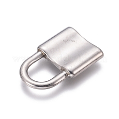 変色しにくい304ステンレススチールペンダント  南京錠  ステンレス鋼色  31x20x4mm  穴：10x11mm&nbsp;X-STAS-H416-86P-D