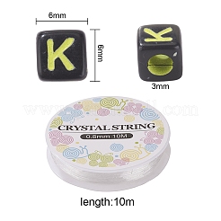 Наборы браслетов для стрейч-браслетов с кубическими бусинами 6 мм на детский день&nbsp;DIY-YW0001-82