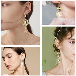 Наборы для самостоятельного изготовления сережек-кроликов из эмалевого сплава&nbsp;DIY-YW0010-72